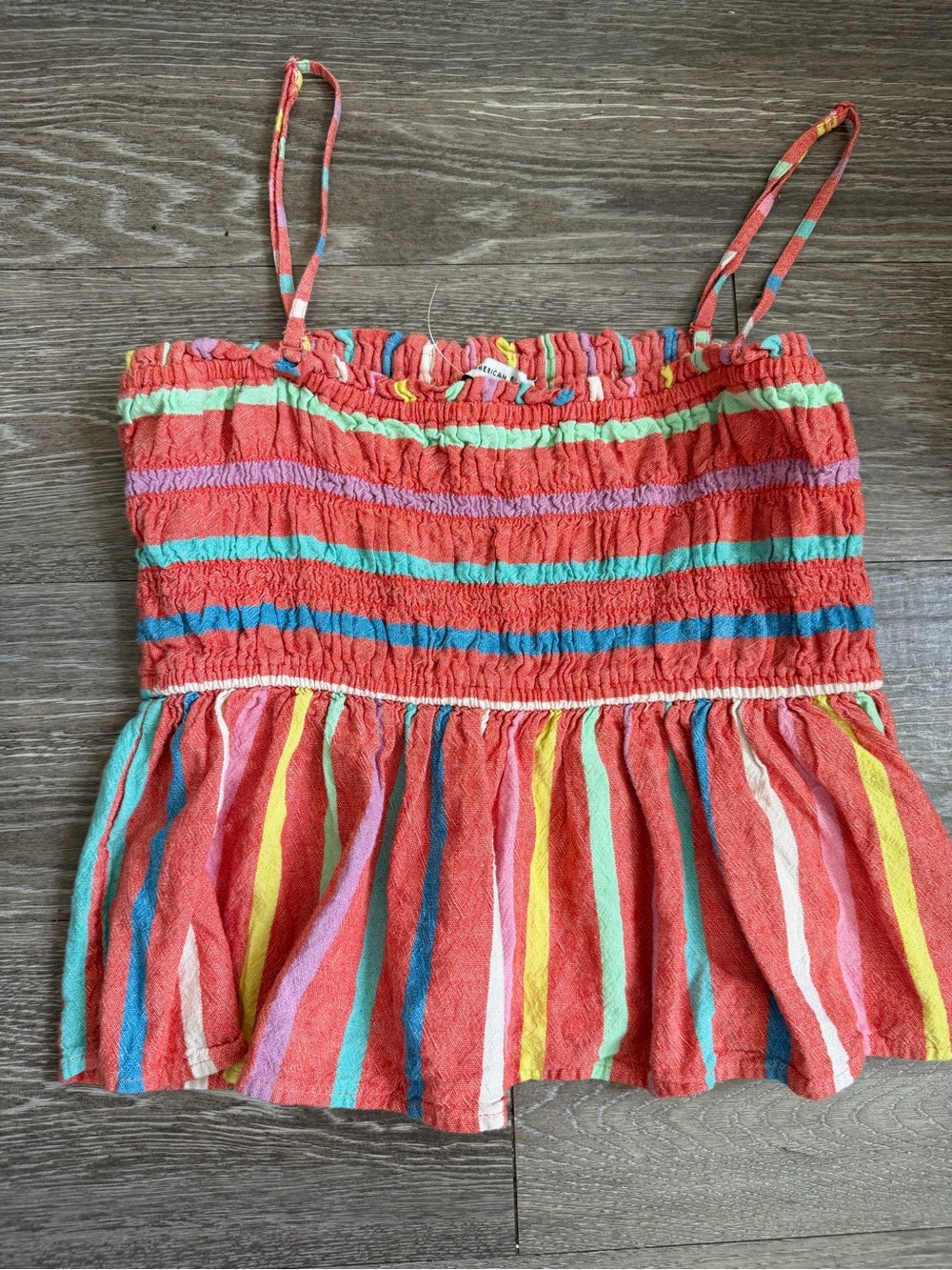American Eagle Cotton Linen Cropped Tank Top size M